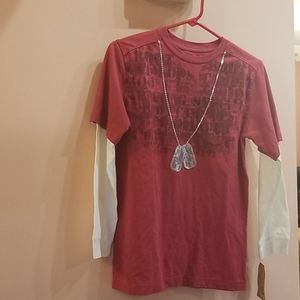 2 for $16 Boys Long T shirt Red/White